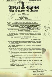 hcu gazette notification in parliament in 1974