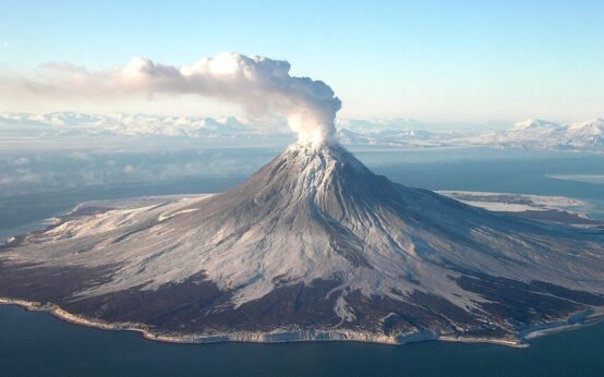 sea under volcano